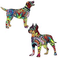 Yooce Marijuana Leaf Dog Sticker Cannabis Weed Dog Vinyl Decal Hemp Grass Dog Sticker for Car, Laptop, 2Pcs