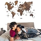 Enjoy The Wood 3D Wood World Map Wall Art Large