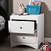 Baxton Studio Dorian Faux Leather Upholstered Modern Nightstand, White