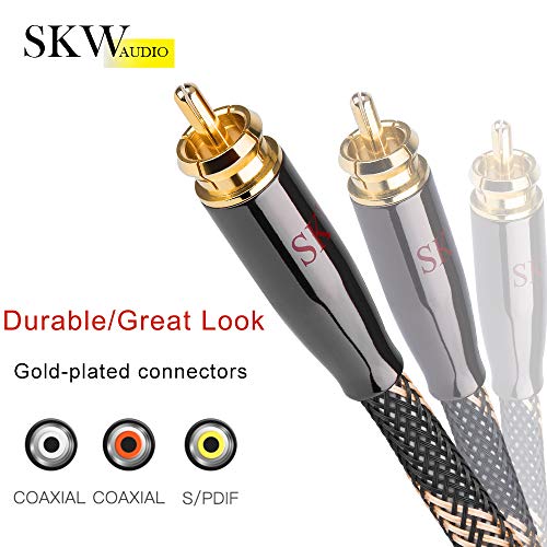 SKW Subwoofer Cable RAC to RCA Multiple Shield with Single Crystal