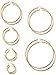 FIBO STEEL 6 Pairs Stainless Steel Hoop Earrings for Men Women Earrings Set 15-60mm Gold-tone