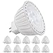 TORCHSTAR 10 Pack 5W MR16 LED Bulb - 50W Halogen Equivalent 2700K Warm White LED MR16 Spotlight - 320 Lumen 36 Degree Beam Angle Bi Pin GU5.3 Base for Home, Recessed, Accent, Landscape, Track Lighting