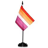 Anley Sunset Lesbian Pride Deluxe Desk Flag Set - 6
