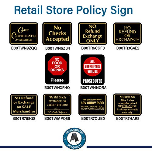 No Checks Accepted ~ Retail Store Policy Business Sign - Thumbnail 2
