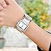 Top Plaza Women's Square Dial Rhinestones Bracelet Watch Bangle Watch - Silver Tone