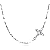 LUHE Cross Necklace for Women Sterling Silver Cross Pendant Necklace Religious Jewelry Christian Gifts