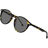 FreeFineTech Polarized Sunglasses UV400 Protection Acetate Frame Metal Vintage Round Sunglasses for Men and Women