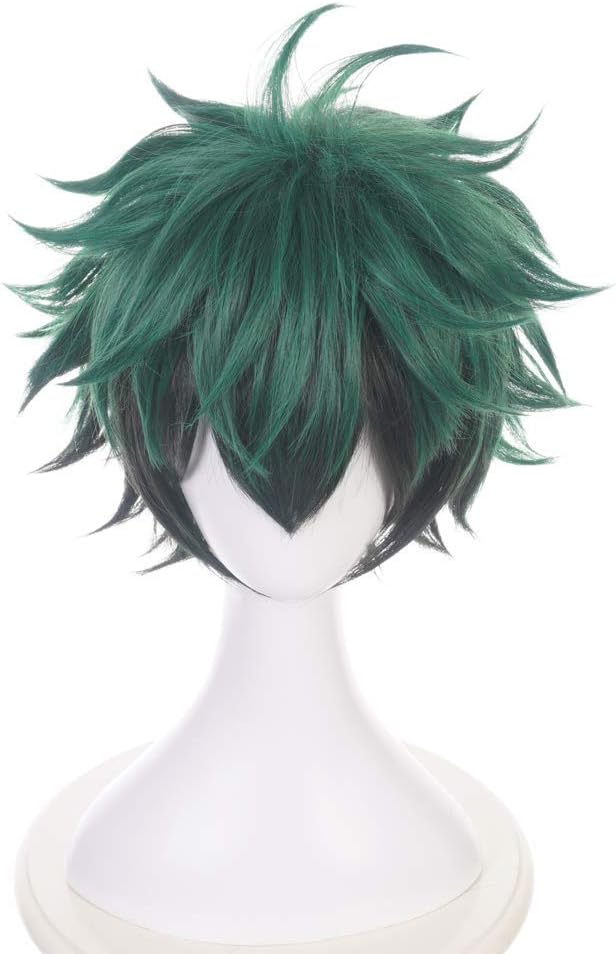 Yamia Deku Anime Cosplay Wig for My Hero Academia Midoriya Izuku Multicolor Cosplay Wig with Free Wig Cap