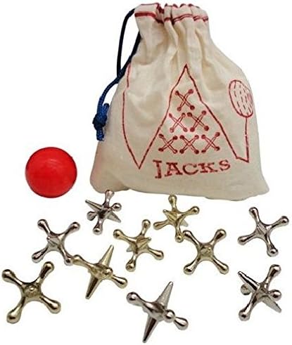 Earn Wings Deal Kids Jacks Game Metal Crosses & Ball Fivestones Knucklebones Classic Play Gift Party