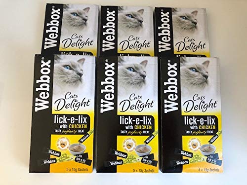 Webbox Lick-e-Lix with Chicken Tasty Yogurty Treat 5 x 15g (PACK OF 6)