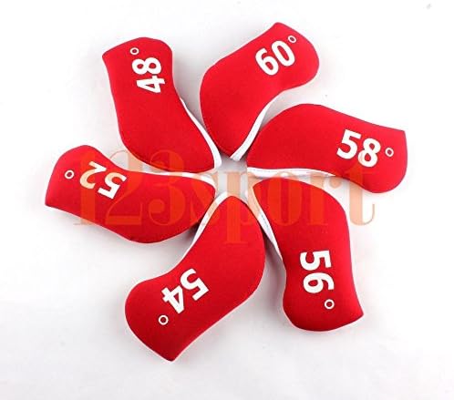 6pcs Red Neoprene Golf Iron Wedge Cover Set For Mizuno Ping Taylormade Titleist
