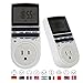 ETvalley Timer Switch 24h/7days Programmable Digital Programmable Timer Smart Socket Plug-in Switch Energy-Saving Outlet with 3-Prong Outlet for Lights and Appliances, Pack of 2, White