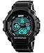 Digital Watch Teens Boys Mens Sports Water Resistant Outdoor Easy Read Military Back Light Black Big Face 1213 (Gray)
