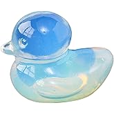 Runyangshi Duck Figurine Statue - Crystal Opal Duck, 1.18" Healing Crystal Stone, Hand Carved Lucky Duckling Sculpture for Home, Desk, Office Decoration