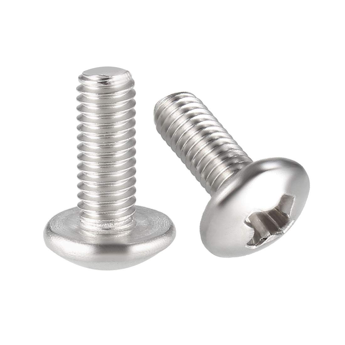 sourcing map Machine Screws, M3x8mm Phillips Screw, 304 Stainless Steel, Fasteners Bolts 30Pcs