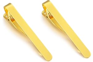 Tie Clips for Men, Men's Tie Clips, Necktie Clips for Wedding Anniversary Business (2PCS Gold)