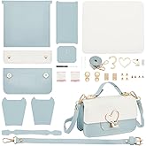 WADORN DIY Crossbody Bag Kits, PU Leather Purse Making Kit Sewing Shoulder Bag Kit with All Tool Set for Birthday Holiday Day Gift, 7.87x4.72x2.76 Inch (Blue)