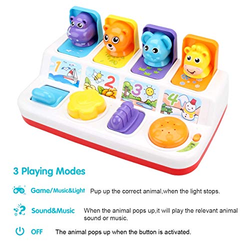 FS Interactive Pop Up Animals Toy,Activity Toy with Light,Music,Animal Sound,Game for Ages 12 Months and up Toddlers.