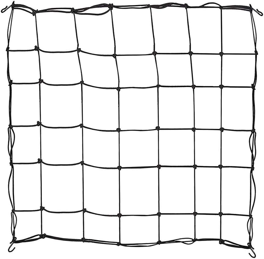 Flexible Net Trellis for Grow Tent Elastic Trellis Netting for Grow Tent Fits 4x4 and More Size, 4 Steel Hooks, 42 Growing Spaces for Growing Garden Plants, Fruit and Flowers, 31.5 x 31.5 inch