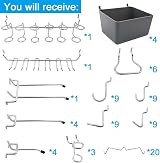 FRIMOONY 80pc Pegboard Hooks Assortment w/ Bins & Locks for Tool Organizers view 2