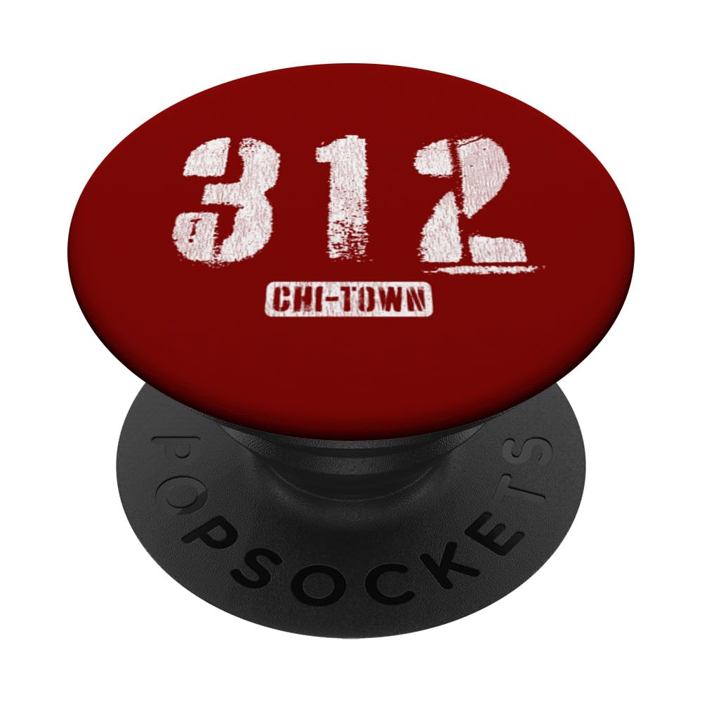 312 Chi-Town Chicago IL Rough Stencil Design With Details PopSockets Swappable PopGrip