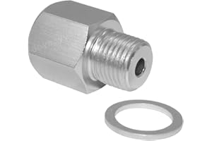 Joywayus Aluminum Oil Pressure Sensor Adapter Swap Male M16x1.5 to Female 1/4" NPT Thread Pipe Fittings