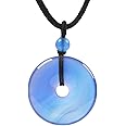 JUST IN STONES Gemstone 30mm Donut Beads Reiki Chakra Pendant Necklace Handmade Jewelry 22 Inch
