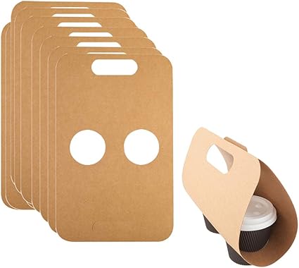 Amazon Echodone 80mm 紙製 コーヒー持ち運び 持ち運び ドリンク テイクアウトホルダー 使い捨て コーヒートレイ 2カップのキャリーホルダー ホット コールドドリンク用 50個パック Echodone カプセルホルダー 通販