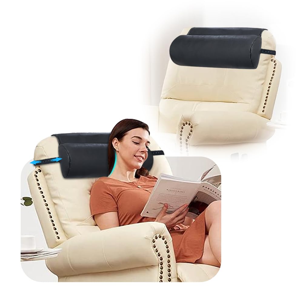 Mybow Recliner Pillows for Headrest Recliner, Adjustable Leather Cushions for Support, Ideal for Office Chairs, Couches, and Reclining Chairs, Providing Comfortable Head and Neck Relief.