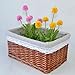 Rurality Willow Wicker Storage Basket with Lining, Brown，Large