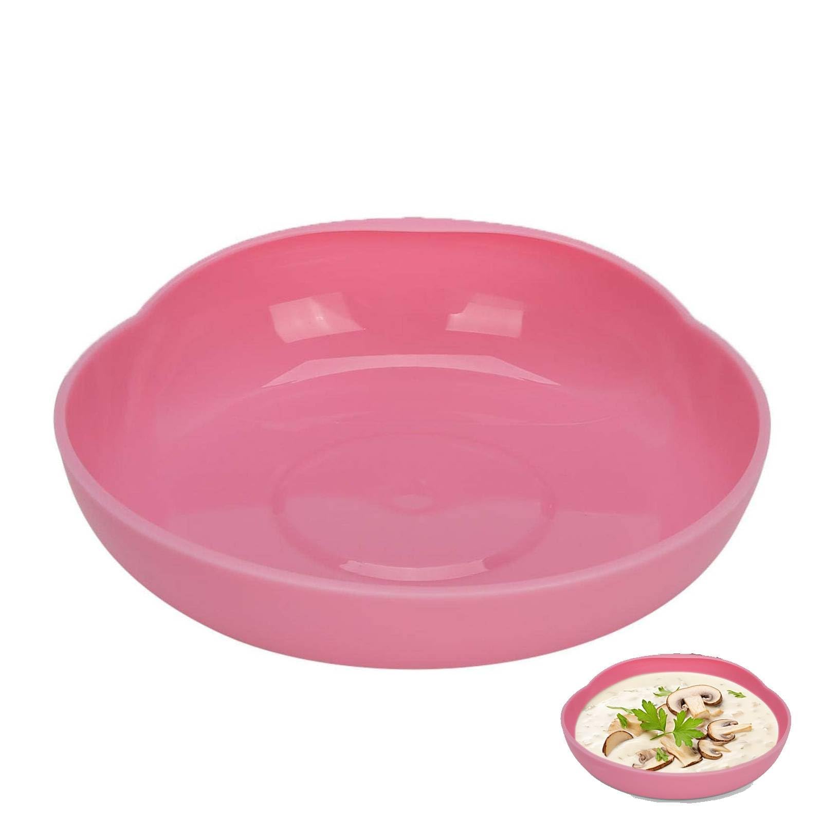 Agatige Spill Proof Scoop Plate, 19cm Scooped Dish with Wall Eating Aid Disability Plates with Lipped Edge Tableware Adaptive Utensils Cutlery Assistance Device for Disabled Elderly Care