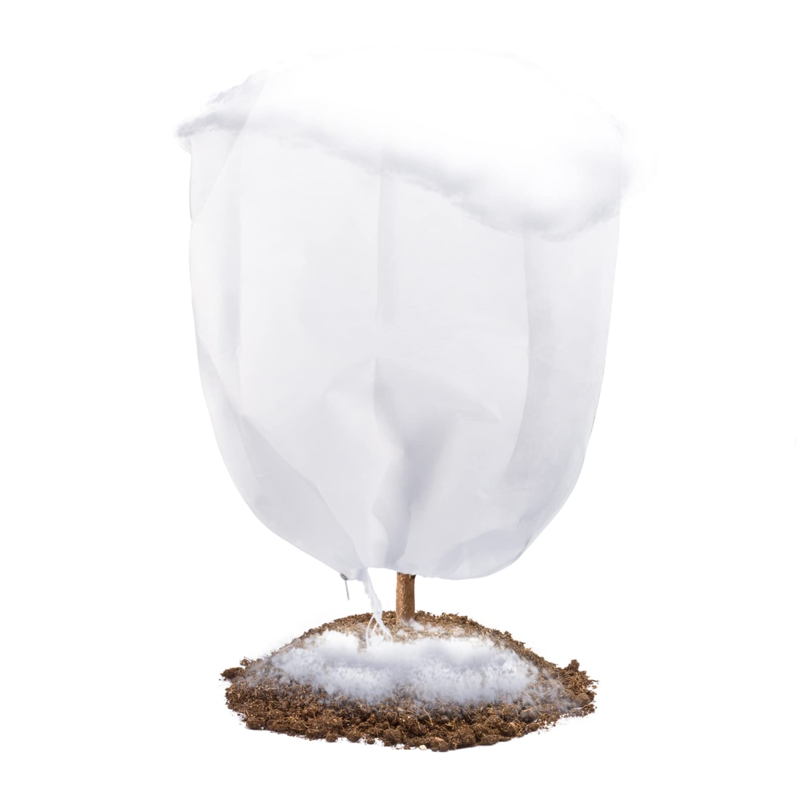 Abimars 80gsm Thicker Garden Fleece Bags with Drawstring & Zipper, 3 x 3m Frost Protection for Plants, Breathable Horticultural Fleece, 1 Pack Light Porous Fabric for Plant Breathing