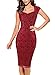 Oxiuly Women's Lace Mesh Stretch Work Bodycon Party Cocktail Dress OX180
