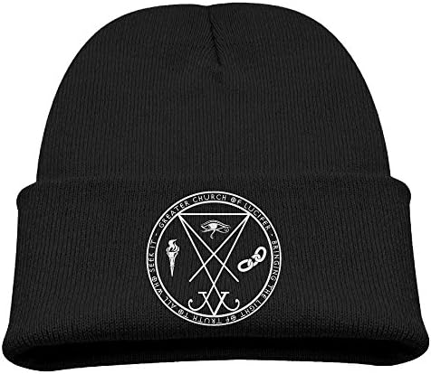 Church Of Satan Sigil Of Baphomet Cute Knit Cap Cool Stocking Beanie Hats Black Kids