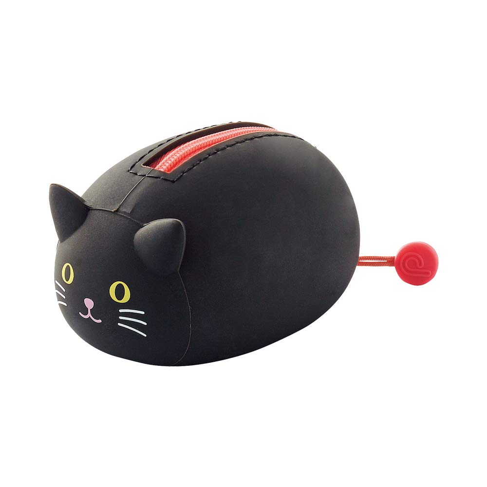 LIHIT LAB PuniLabo Mini Zipper Pouch, Horizontal, 2.2" x 2.7", Black Cat (A7780-3) — image 1