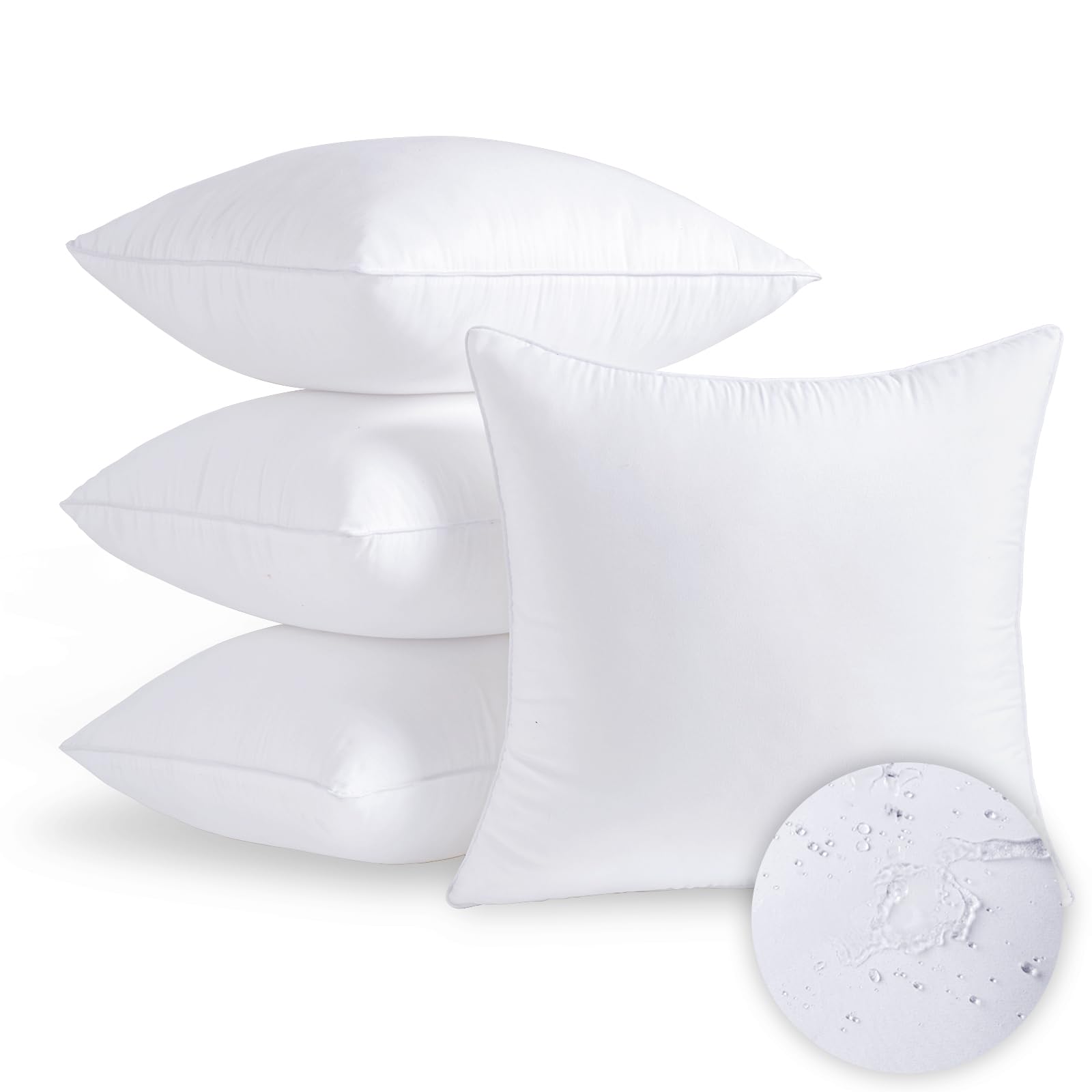 Photo 1 of *USED*
MCWPHLS 16x16 Outdoor Pillow Inserts Set of 4 Small Size Waterproof Square White DecorativeThrow Pillow Inserts for Indoor Couch Sofa Beds Cushions Outdoor Patio Furniture Cushions