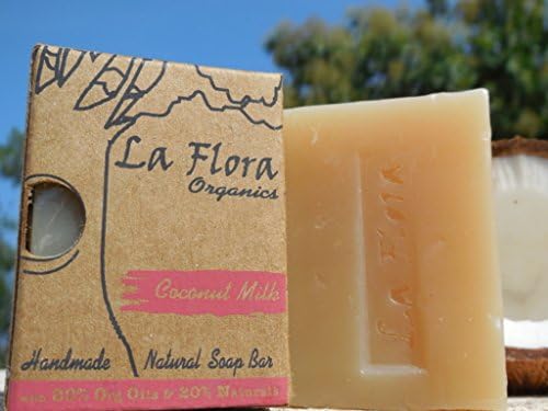 La Flora Organics Coconut Milk Handmade Soap Bar- with Real Coconut Milk, 100 gms
