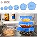 Lanting 6 Pcs Stretchable Food Saver Dishwasher and Freezer, Bowl Covers Reusable, Blue Silicone Stretch Lids