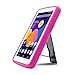 Alcatel Pop 7 LTE Case by KIQ (TM) Drop Protection Hybrid Case Silicone Plastic Cover Built-in Kickstand for Alcatel One Touch Pop 7 LTE 9015W - Black/Hot Pink
