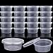 Augshy 40 Pack Small Slime Containers With Lids, Hawaiian Shaved Ice Mold Jello Shot Cups Condiment Containers Plastic Portion Cups with Lids for Salad Dressing Food Storage Containers (2 oz)