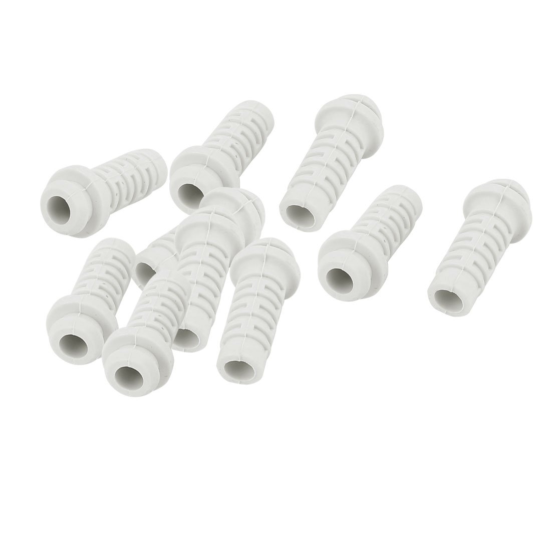 Sourcingmap 10pcs 5mm Inner Dia Rubber Strain Relief Cord Boot Protector Cable Sleeve White
