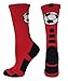 MadSportsStuff Soccer Ball Crew Socks (Red/Black, Small)