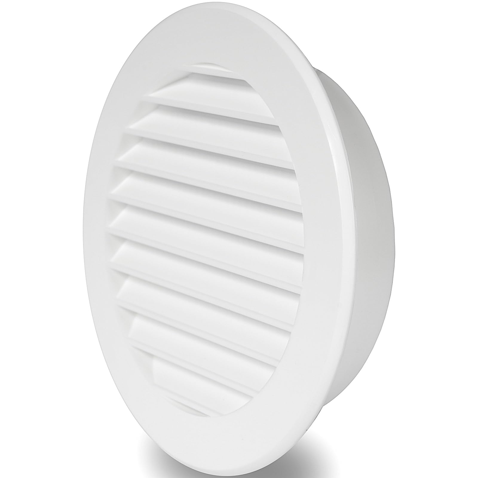 Repa Market 4'' Inch / 100 mm Plastic Vent Cover White - Round Soffit Vent - Exhaust Ventilation Louver - Air Inlet Grille Cover - Built-in Screen Mesh - HVAC Ducting Return Air Vent Cover