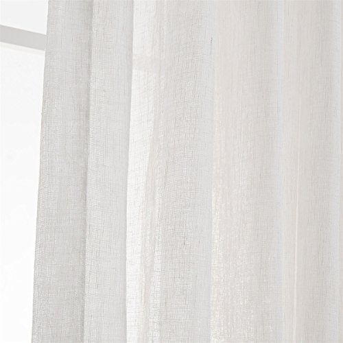 Dreaming Casa Solid Sheer Curtains Poly Linen Textured Window
