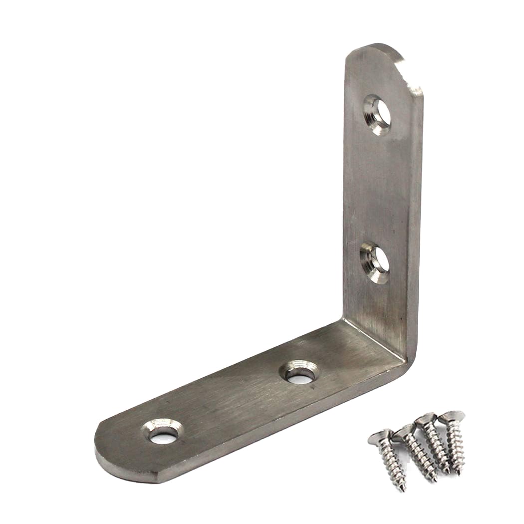 (6 Pieces) 65x65x3mm Angle Connector Corner Brackets (Thickness 3mm) Stainless Steel L Shape Brace Brackets with Screws