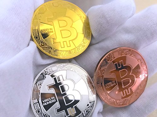 Bitcoin Deluxe Collectors Set (3 Pack) .999 Fine Gold Bitcoin Commemorative Round Collectors Coin Set - Heavy Plated 1oz Gold - Crafted Polished Mirror Finish - Includes Gold, Silver, and Bronze