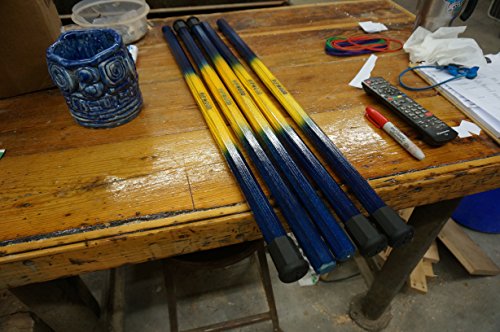 RipWood Navy-Gold-Navy Wood Attack Lacrosse Shaft/Stick/Handle - Solid Ash, Hand Made in The USA, Includes Jimalax End Cap