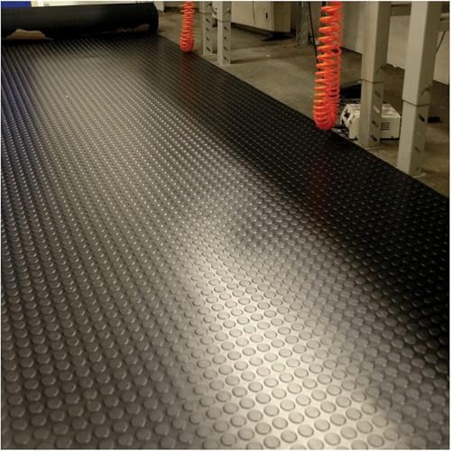 GOOFCXO 16.4 x 3.3Ft Coin-Grip Garage Floor Mat 3MM Thickness Heavy Duty Garage Floor Rubber Mat Non-Slip Rubber Floor Mat Garage Flooring Mat for Garage Industry Home Gym Workshop, Black