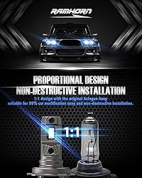 RAMHORN H7 LED Bulbs, 16000 LM 70W 6500K Xenon