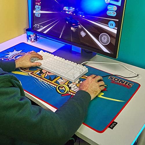Gaming Mouse Pad ESG Sonic Tapis Gaming (Format XXL, Base en Caoutchouc antidérapante, Anti-Slip Rubber Base) (Classic)
